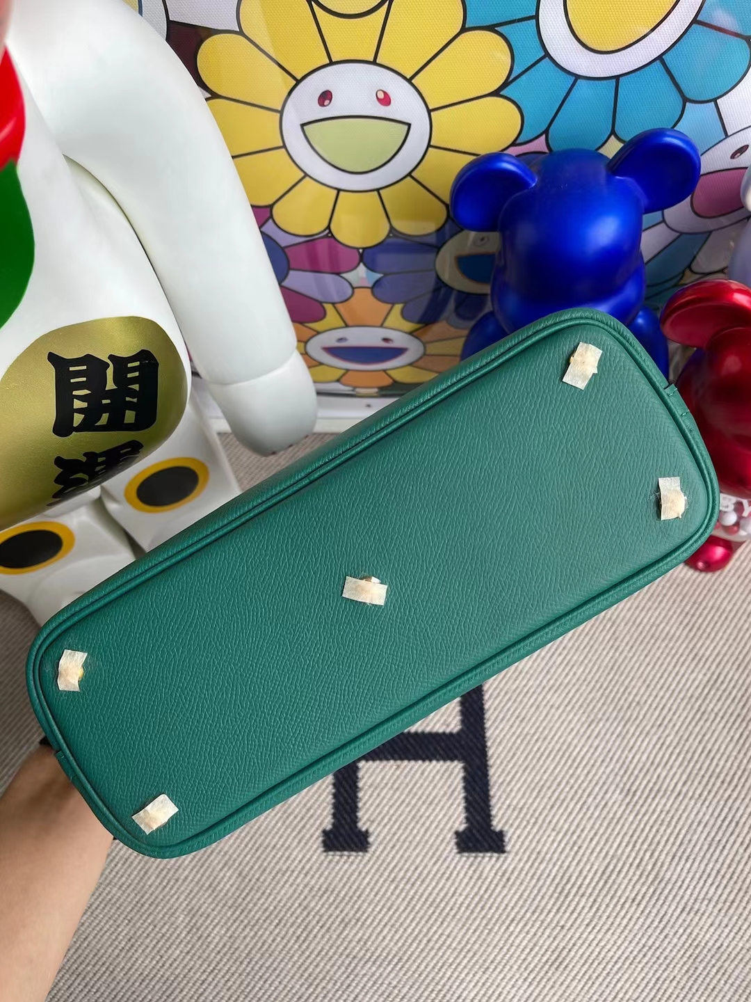 Hermès（爱马仕）Bolide 保龄球包 Epsom Z6 孔雀绿 Malachite 金扣 27cm 顶级工艺 全手工缝制