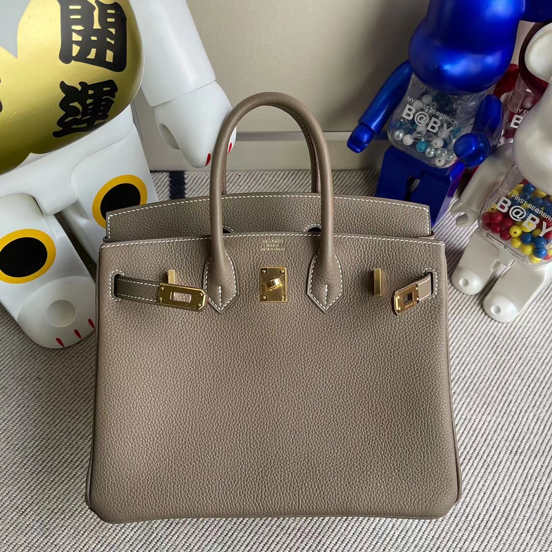 Hermès（爱马仕）Birkin 铂金包 togo ck18 大象灰 etoupe 金扣 25cm 顶级工艺 全手工缝制