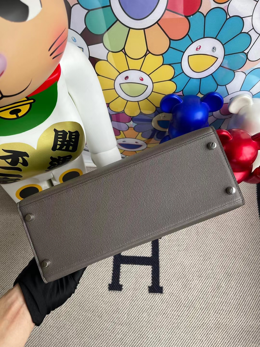 Hermès（爱马仕）Kelly 凯莉包 Epsom 8F 锡器灰 Etain 顶级工艺 全手工缝制 银扣 28cm