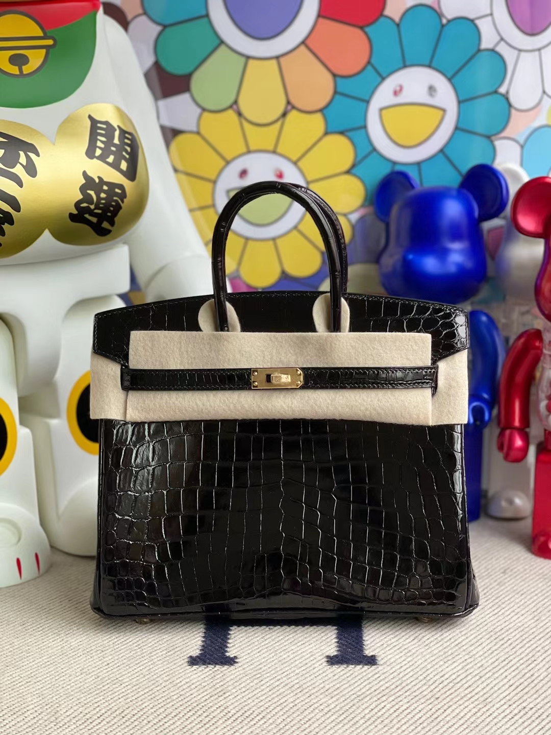 Hermès（爱马仕）Birkin 铂金包 亮面尼罗鳄 Ck89 黑色 Noir Shiny Nilo Crocodile 金扣 25cm