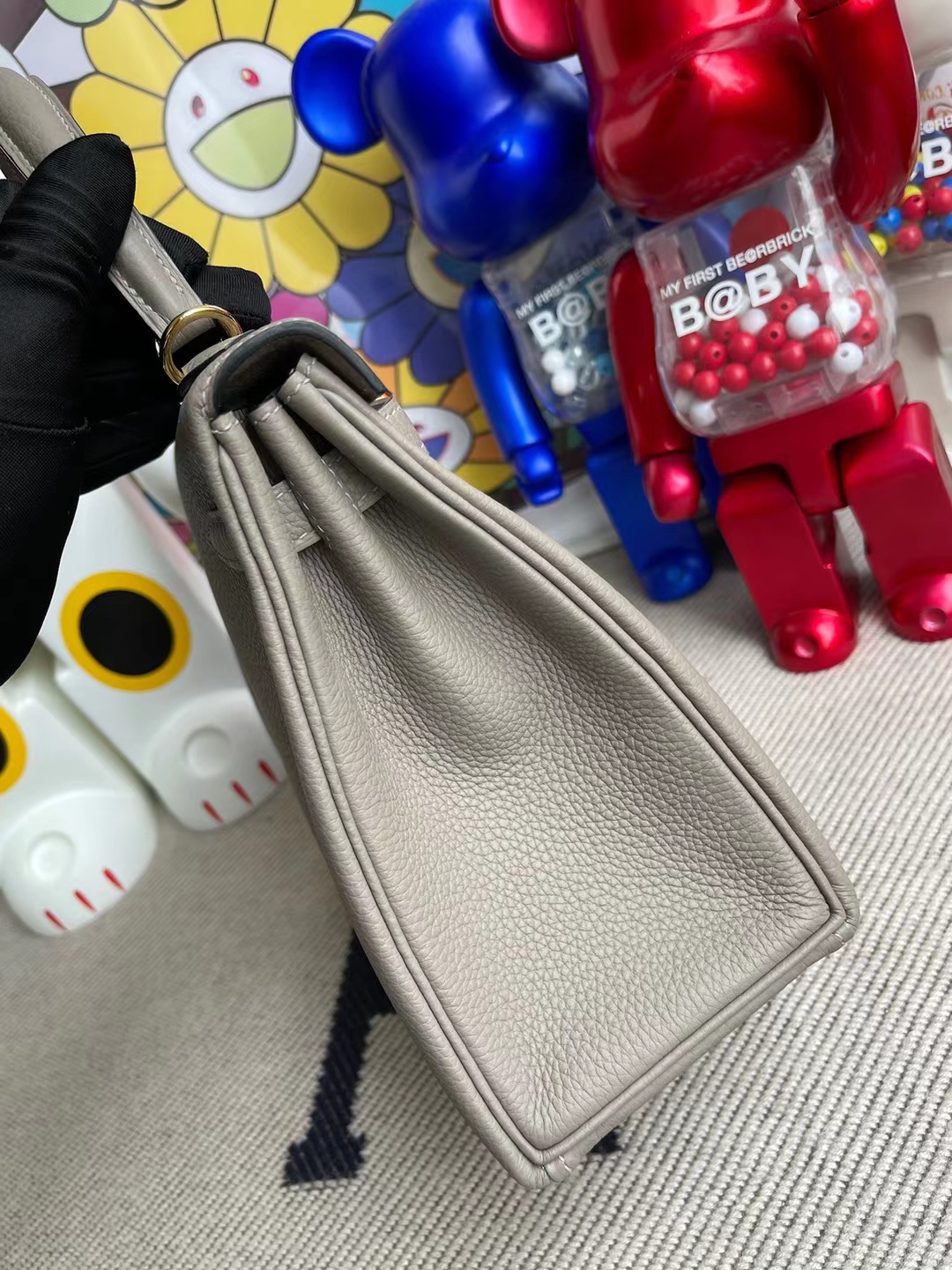 Hermès（爱马仕）Kelly 凯莉包 Togo M8 沥青灰 顶级工艺 全手工缝制 金扣 25cm