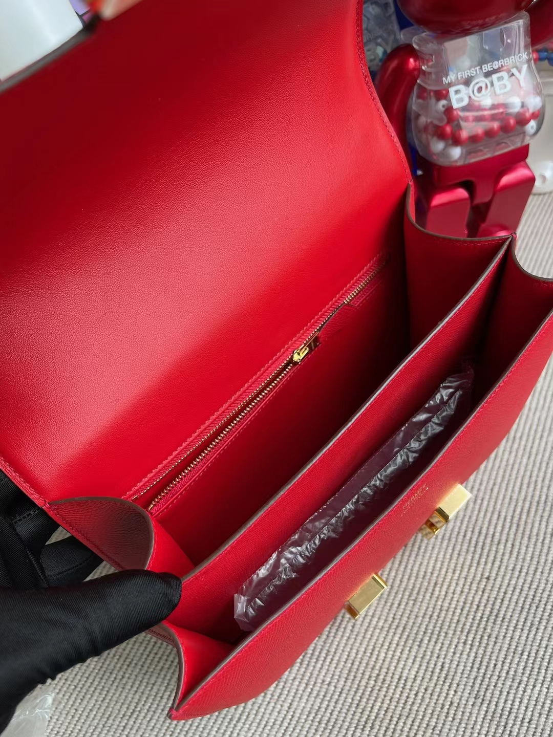 Hermès（爱马仕）Constance 空姐包 Epsom Q5 国旗红 金扣 24cm