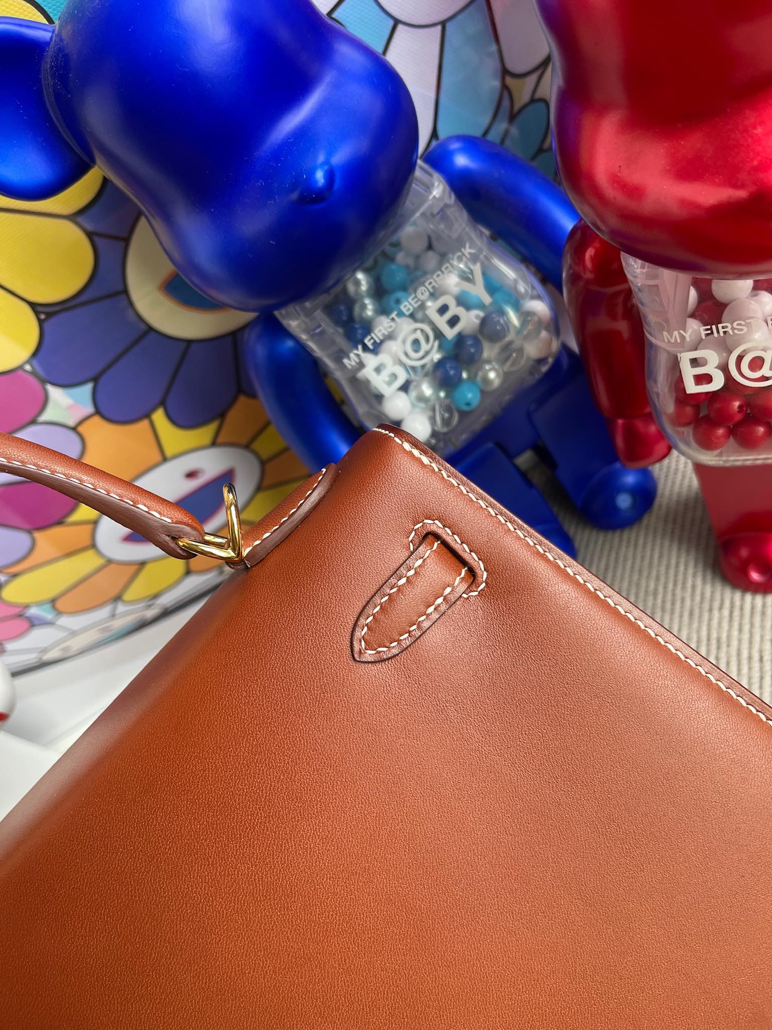 Hermès（爱马仕）Kelly 凯莉包 马鞍皮 金棕色 金扣 25cm 顶级手缝