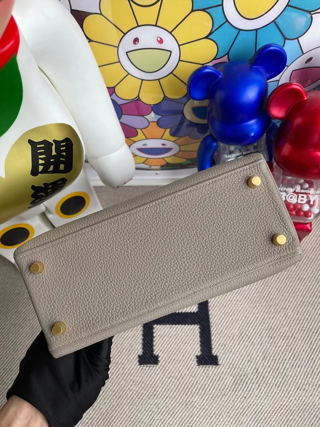 Hermès（爱马仕）Kelly 凯莉包 Togo M8 沥青灰 顶级工艺 全手工缝制 金扣 25cm
