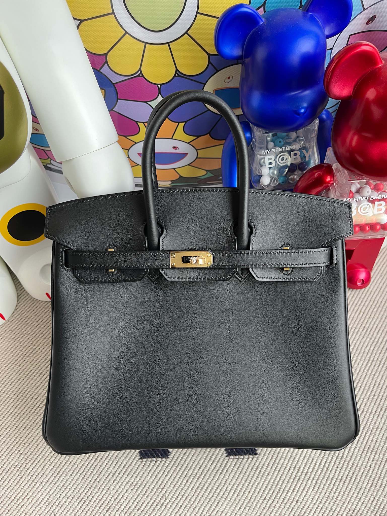 Hermès（爱马仕）Birkin 铂金包 新皮 Jonathan  黑色 金扣 25cm 顶级手缝