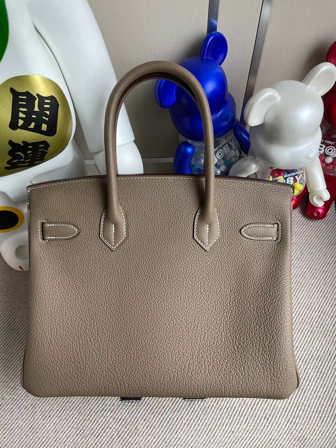 Hermès（爱马仕）Birkin 铂金包 Togo小牛皮 Ck18 大象灰 金扣 30cm