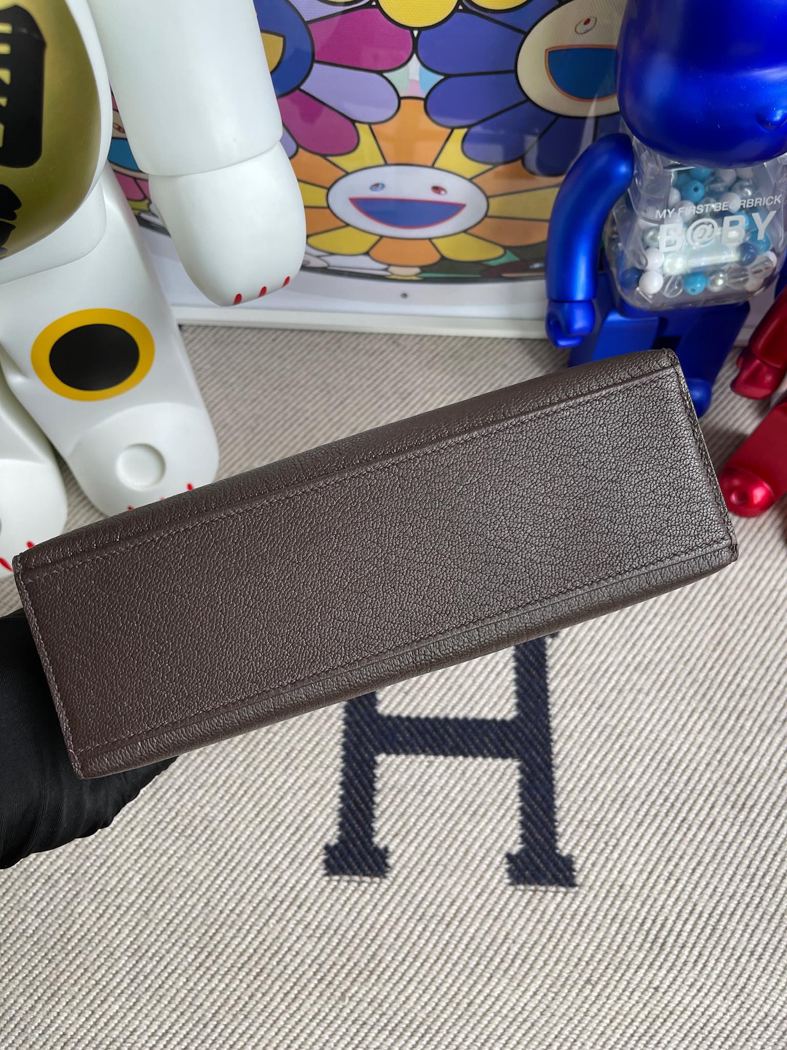 Hermès（爱马仕）Mini kelly pochette chevre 山羊皮 哈瓦那色 银扣 22cm 顶级手缝