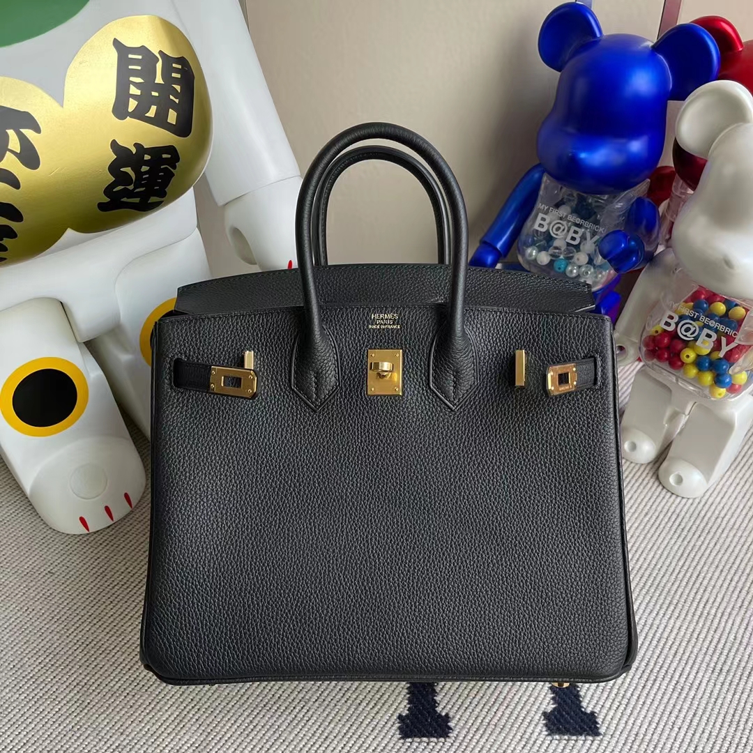 Hermès（爱马仕）Birkin 铂金包 togo ck89 黑色 金扣 25cm 顶级工艺 全手工缝制