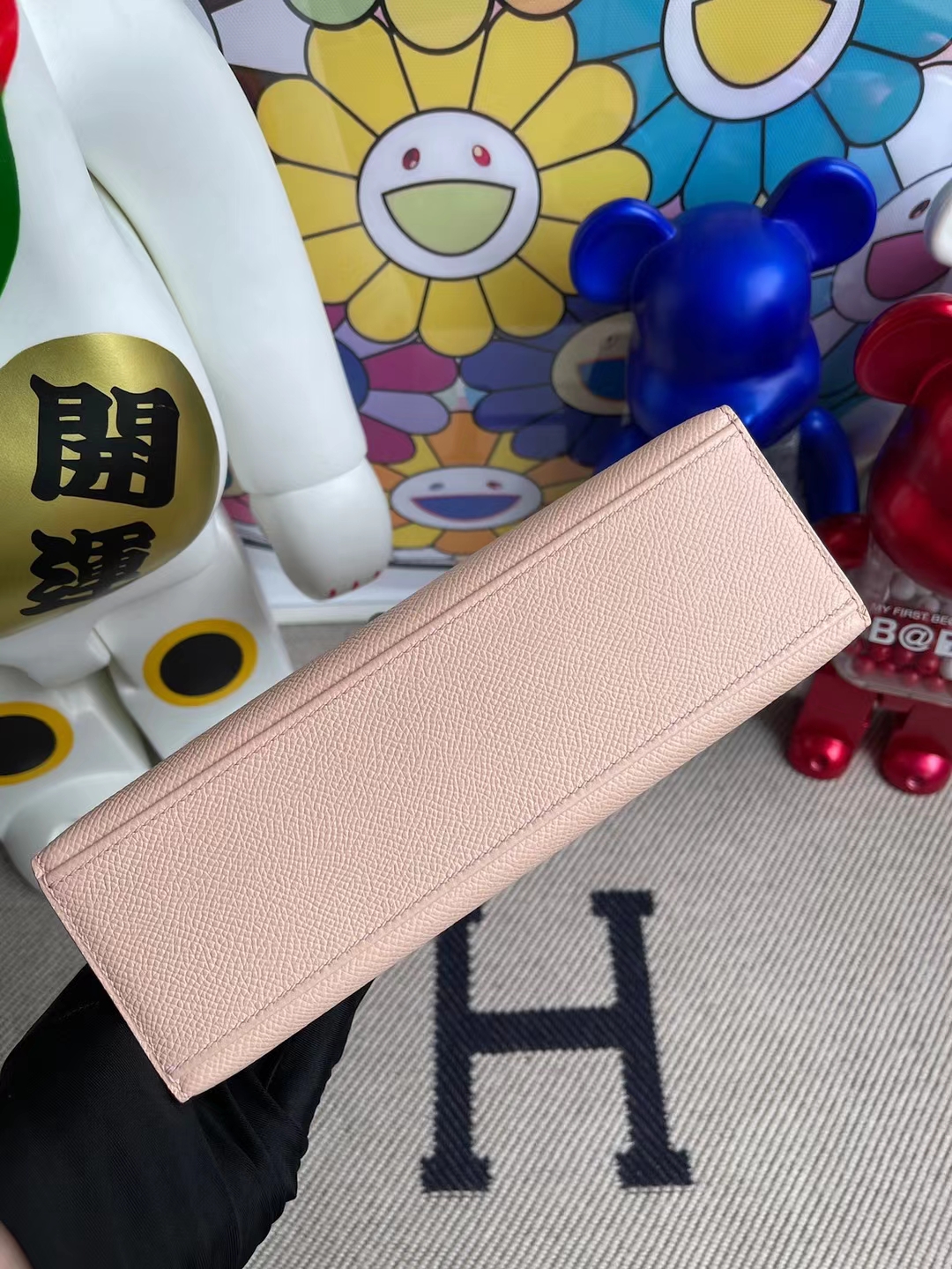 Hermès（爱马仕）MiniKelly Pochette Epsom P1 蔷薇粉 银扣 22cm