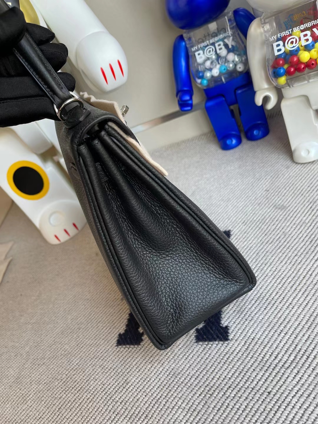 Hermès（爱马仕）Kelly 凯莉包 togo ck89 黑色 银扣 全手工缝制 银扣 25cm