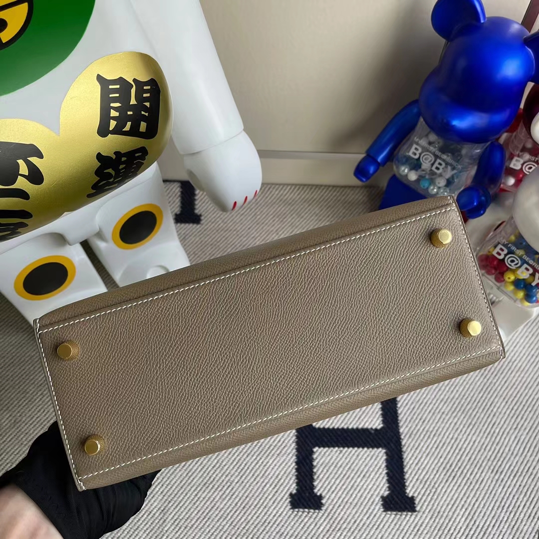 Hermès（爱马仕）Kelly 凯莉包 Epsom ck18 大象灰 金扣 25cm