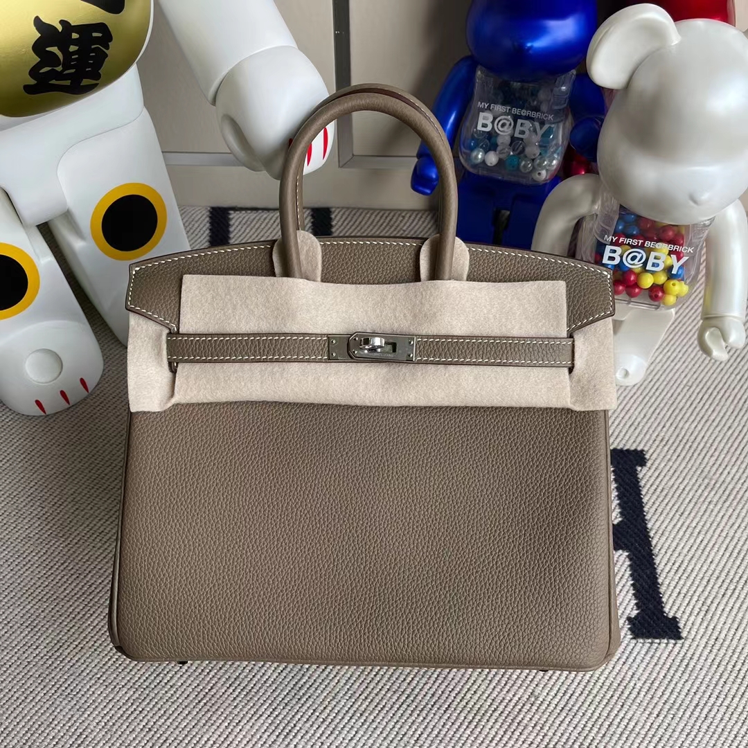 Hermès（爱马仕）Birkin 铂金包 togo ck18 大象灰 银扣 25cm 顶级工艺 全手工缝制