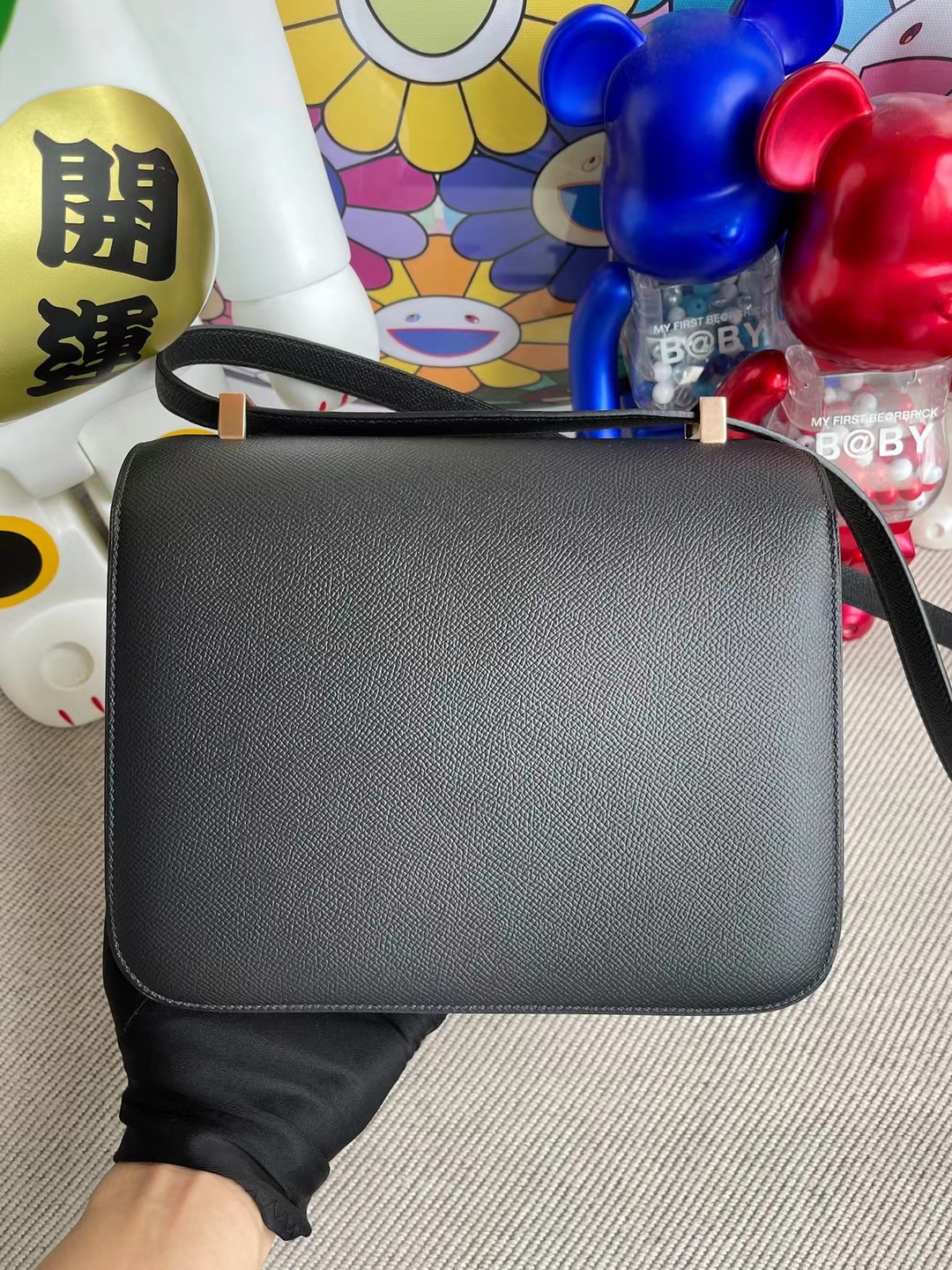 Hermès(爱马仕)Constance 空姐包 Epsom Ck89 黑色 玫瑰金扣 24cm-拉尔森鳄鱼皮具定制 - 爱马仕包包官网 Hermès(爱马仕)Constance 空姐包 Epsom Ck89 黑色 玫瑰金扣 24cm