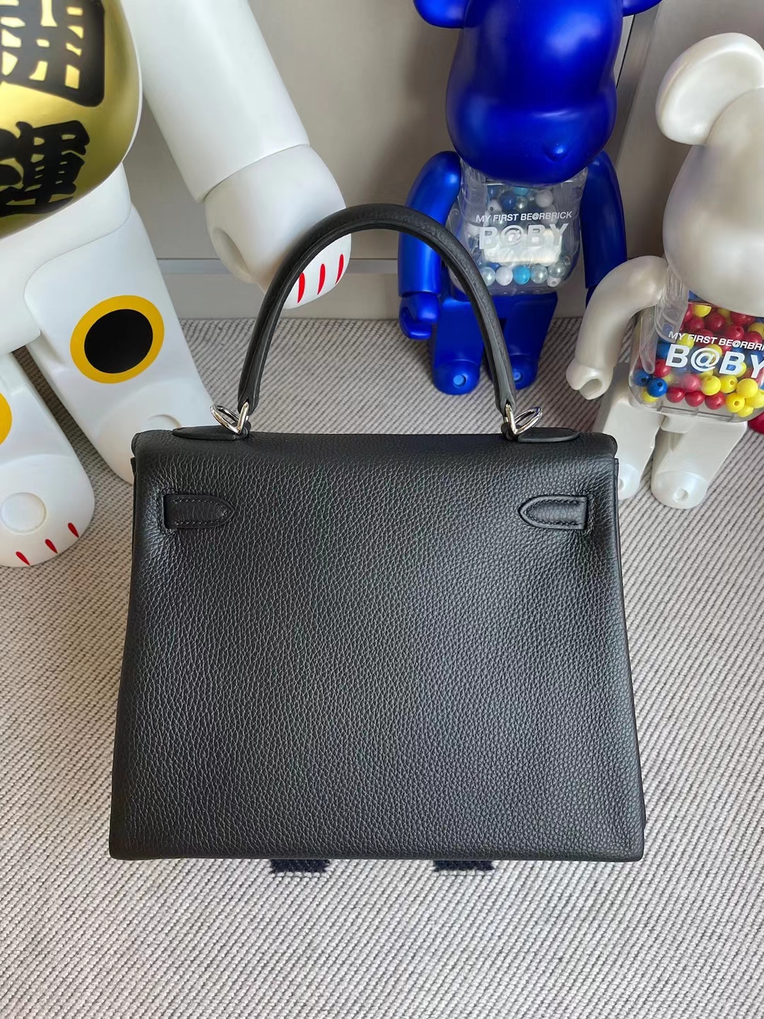 Hermès（爱马仕）Kelly 凯莉包 togo ck89 黑色 银扣 全手工缝制 银扣 25cm