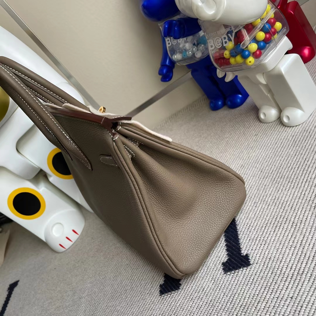 Hermès（爱马仕）Birkin 铂金包 togo ck18 大象灰 etoupe 金扣 25cm 顶级工艺 全手工缝制