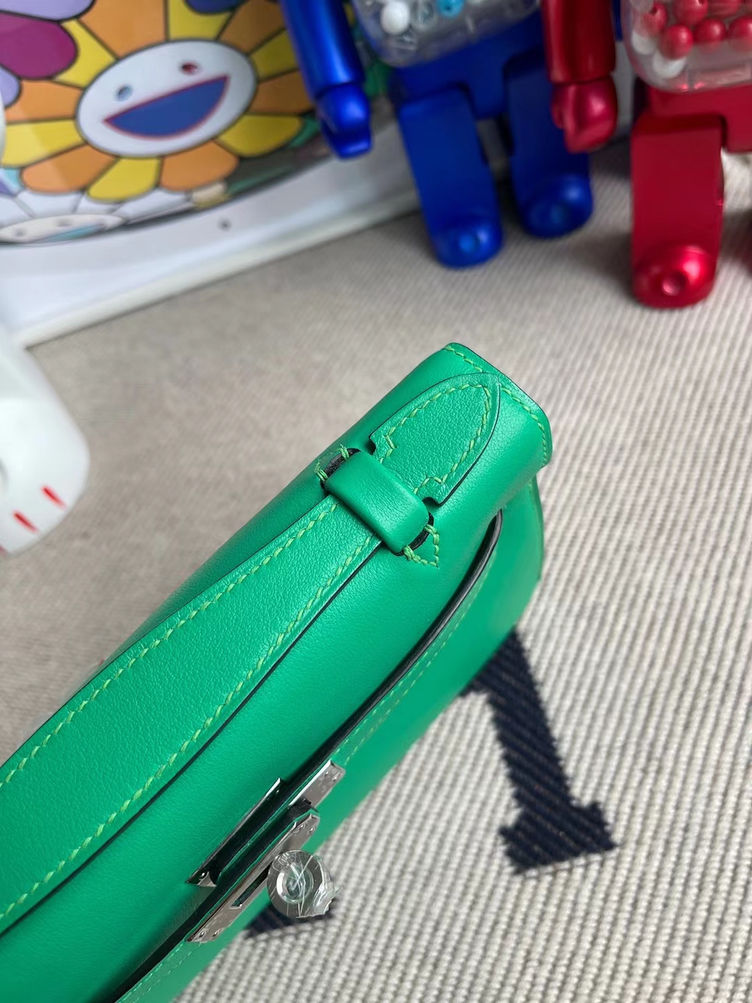 Hermès（爱马仕）MiniKelly Pochette Swift 6w 薄荷绿 银扣 22cm