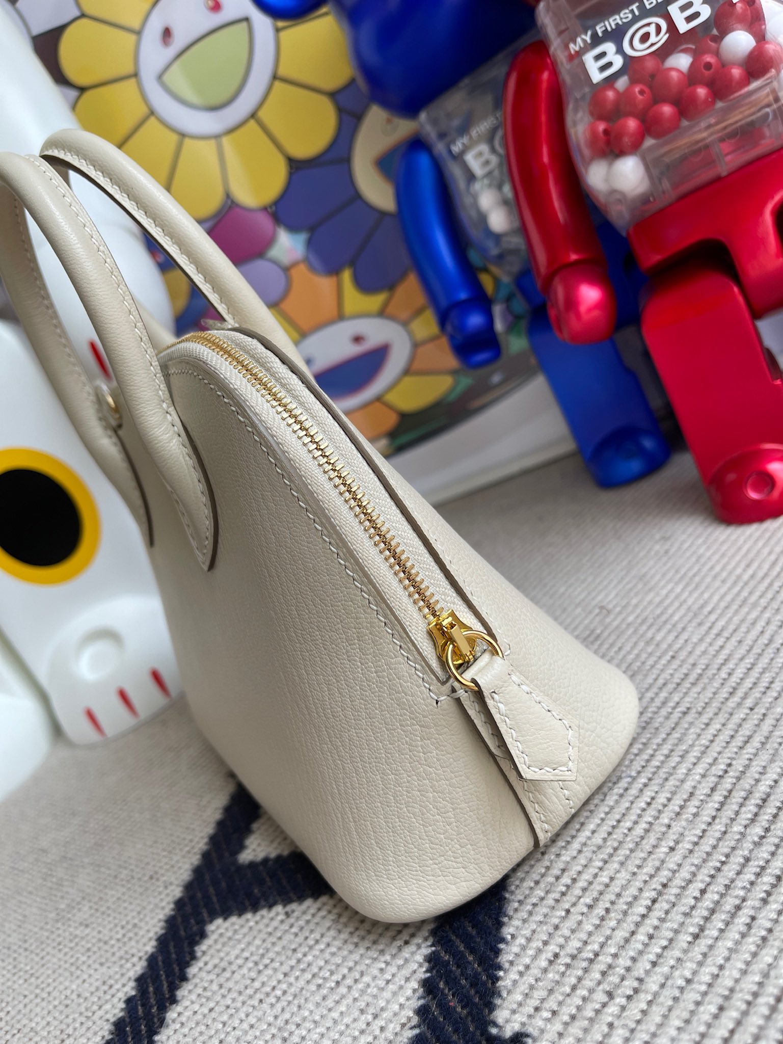 Hermès（爱马仕）Mini bolide Chevre 山羊皮 ck10 奶昔白 金扣 顶级手缝 定制