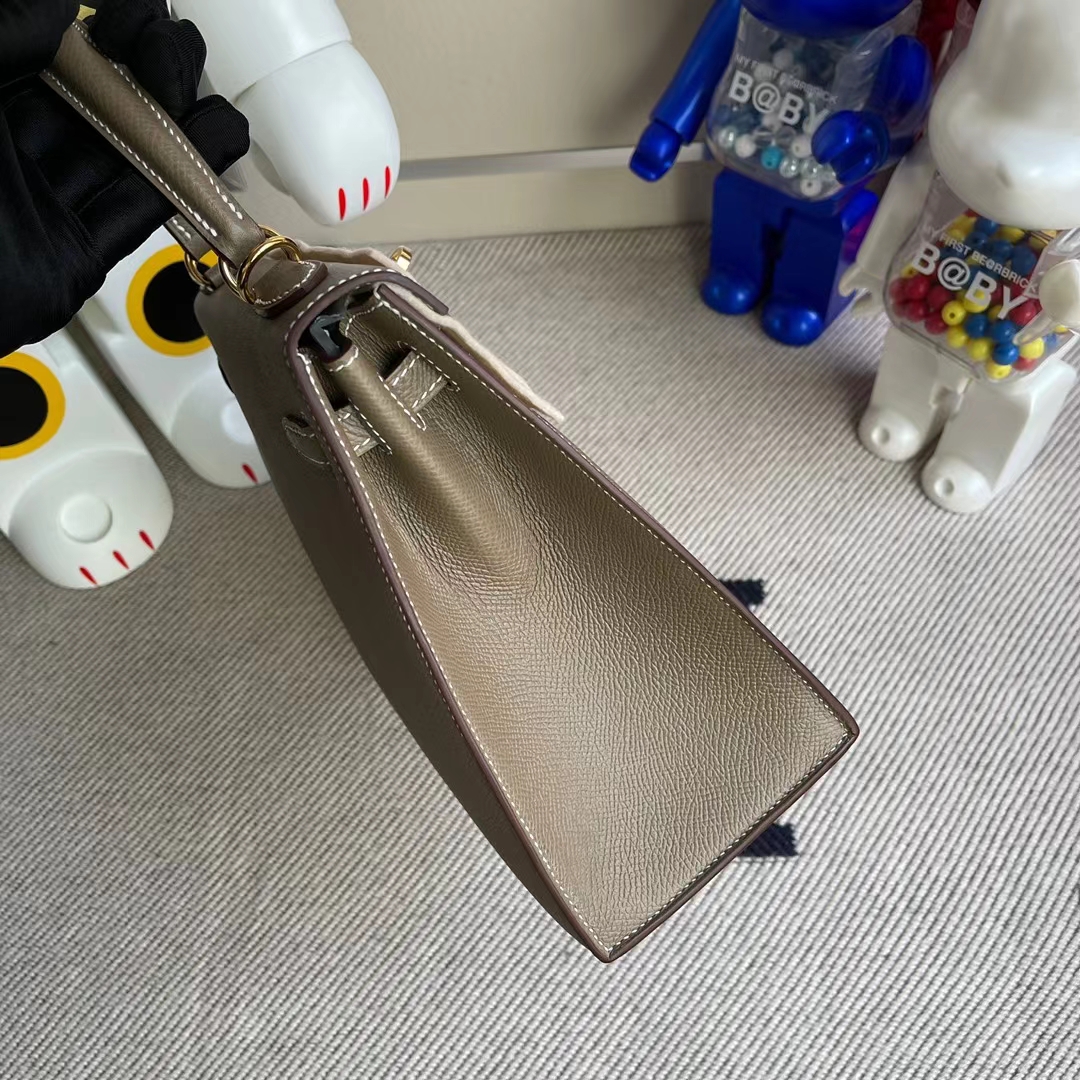 Hermès（爱马仕）Kelly 凯莉包 Epsom ck18 大象灰 金扣 25cm