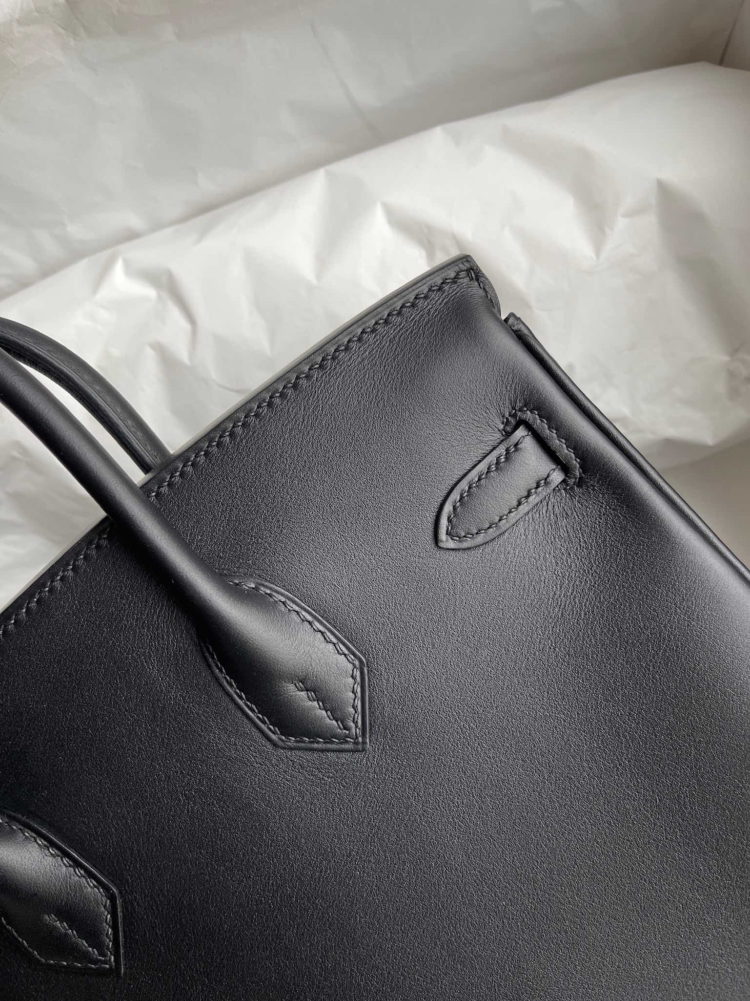 Hermès（爱马仕）Birkin 铂金包 新皮 Jonathan  黑色 金扣 25cm 顶级手缝