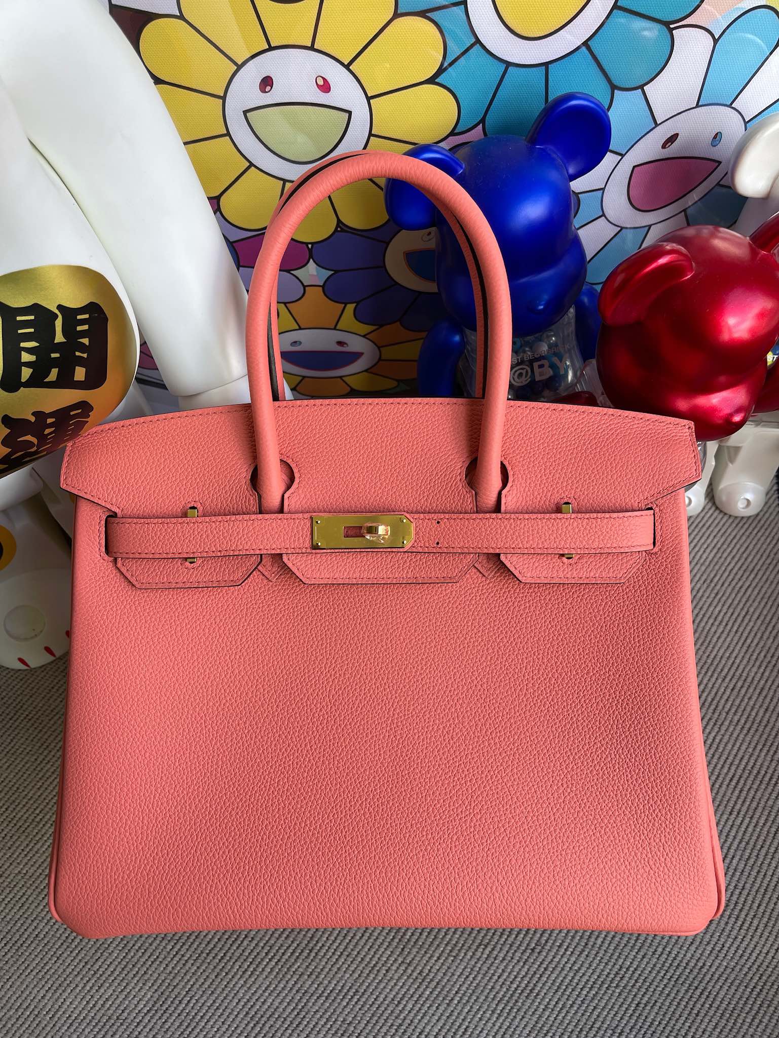 Hermès（爱马仕）Birkin 铂金包 原厂小牛皮 龙虾粉 金扣 30cm 顶级手缝