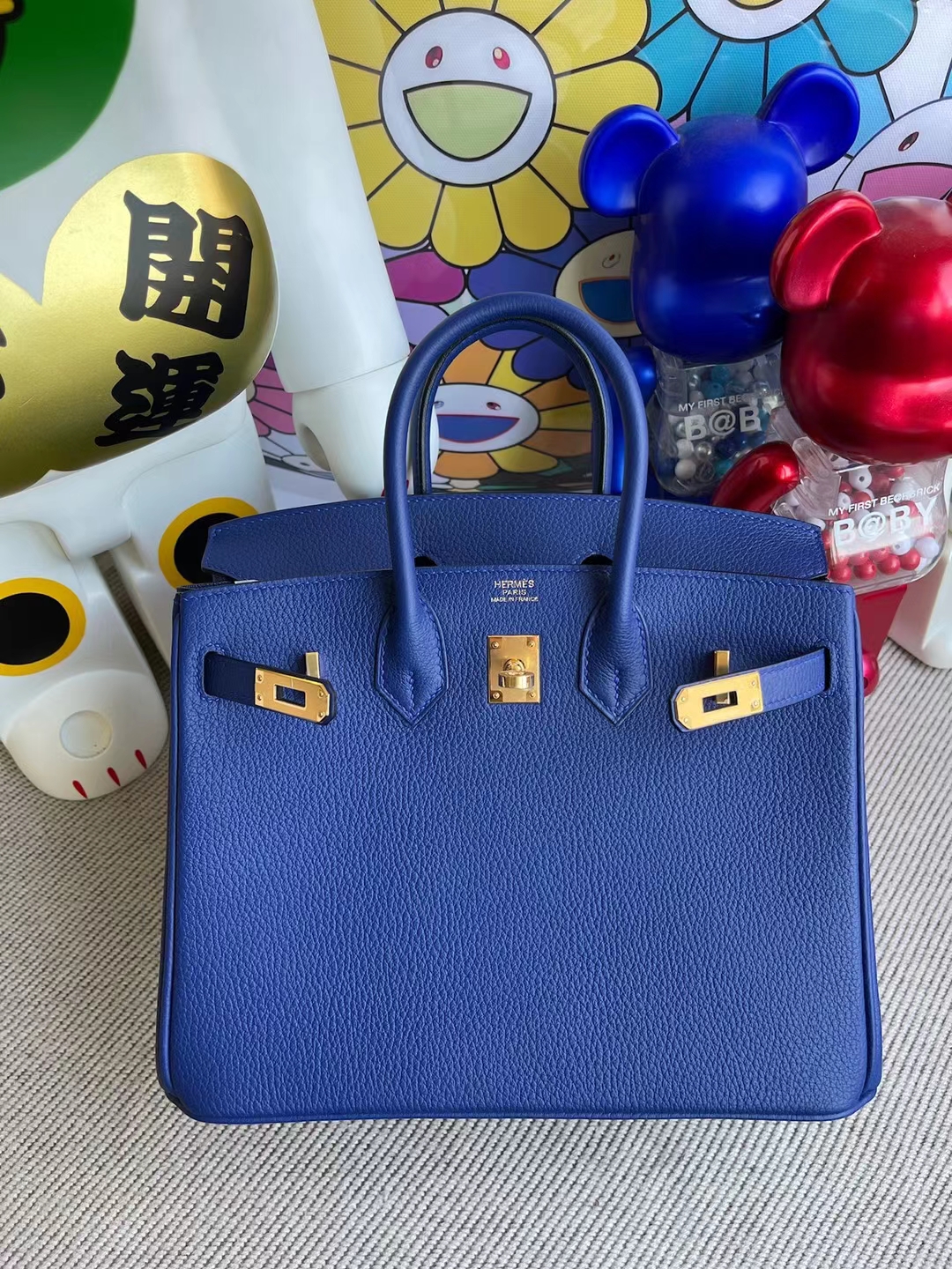Hermès（爱马仕）Birkin 铂金包 togo 7T 电光蓝 金扣 25cm