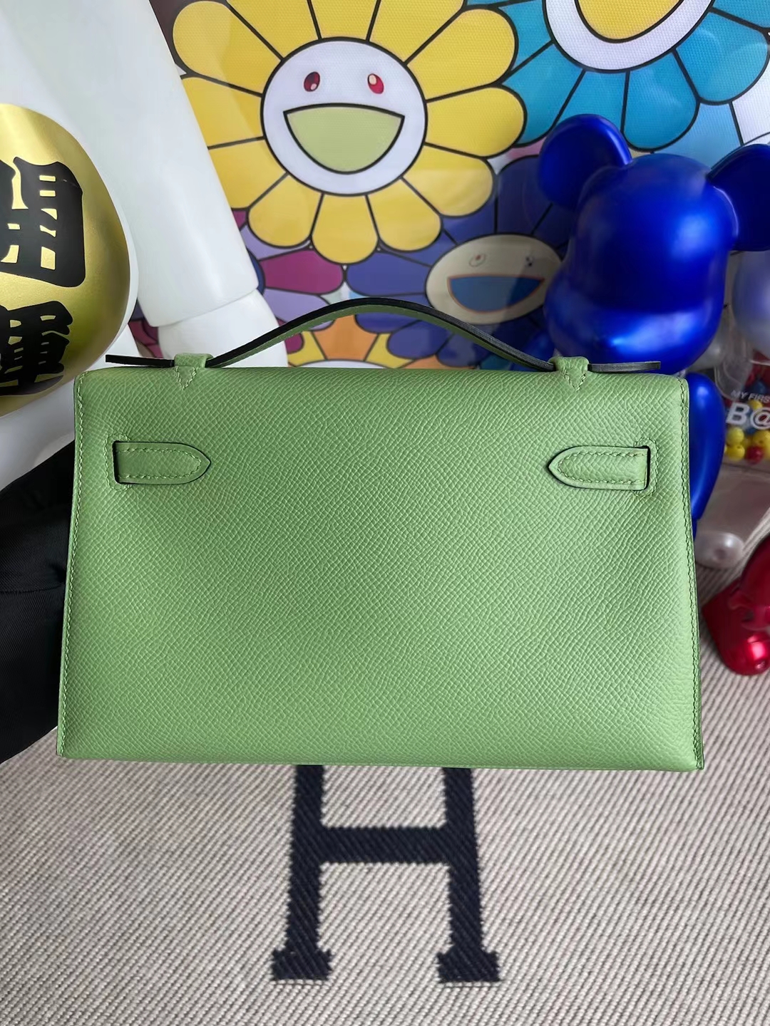 Hermès（爱马仕）Mini Kelly Pochette Epsom i3 牛油果绿 金扣 22cm
