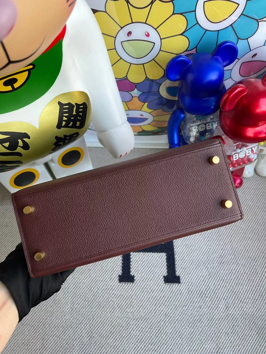 Hermès（爱马仕）Kelly 凯莉包 Epsom Ck57 波尔多酒红 金扣 25cm