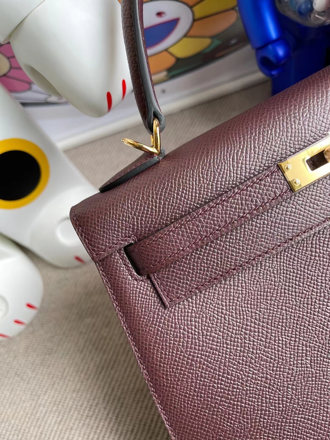Hermès（爱马仕）Kelly 凯莉包 Epsom 掌纹皮 0D 马鞍红 金扣 25cm