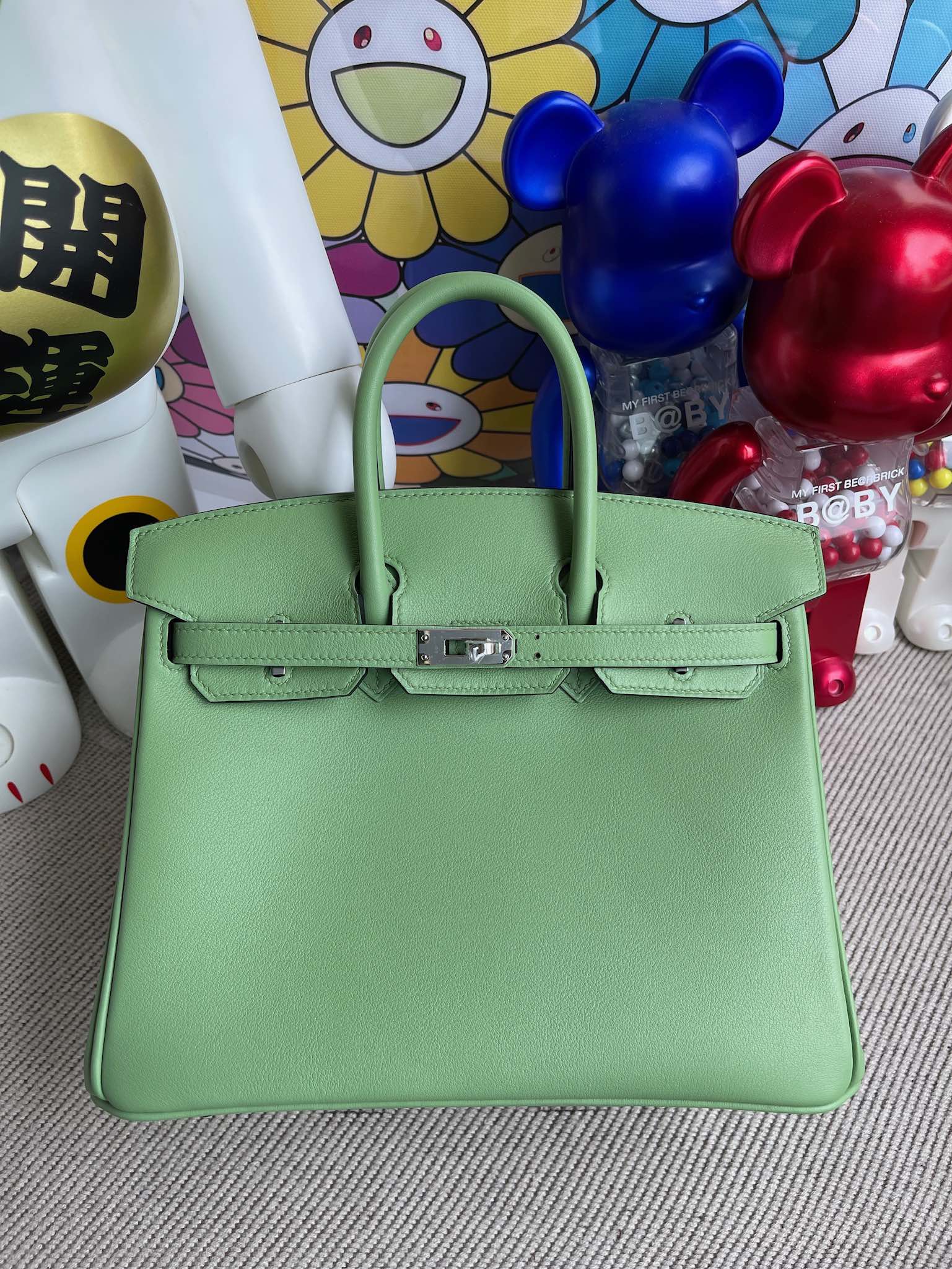 Hermès（爱马仕）Birkin 铂金包 swift 3I 牛油果绿 银扣 25cm 顶级手缝
