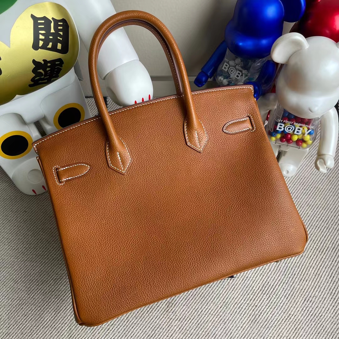 Hermès（爱马仕）Birkin 铂金包 颗粒马鞍皮 Cc34 原始色 金扣 30cm 顶级工艺 全手工缝制