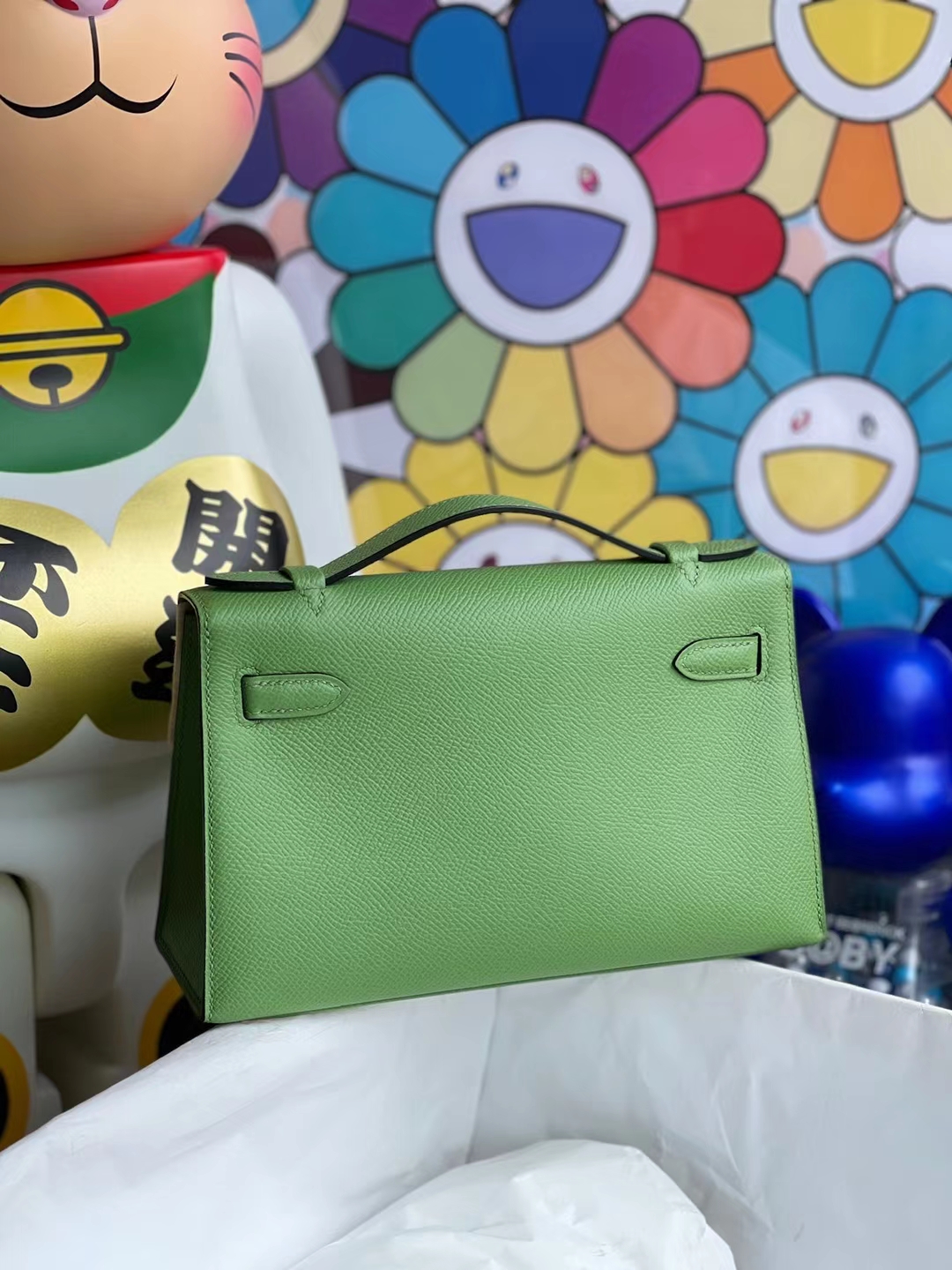 Hermès（爱马仕）Mini Kelly Pochette Epsom i3 牛油果绿 金扣 22cm