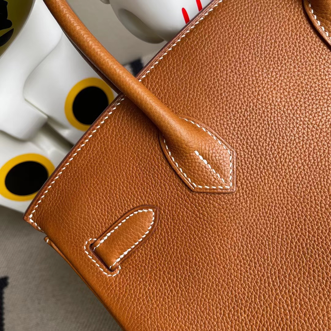 Hermès（爱马仕）Birkin 铂金包 颗粒马鞍皮 Cc34 原始色 金扣 30cm 顶级工艺 全手工缝制