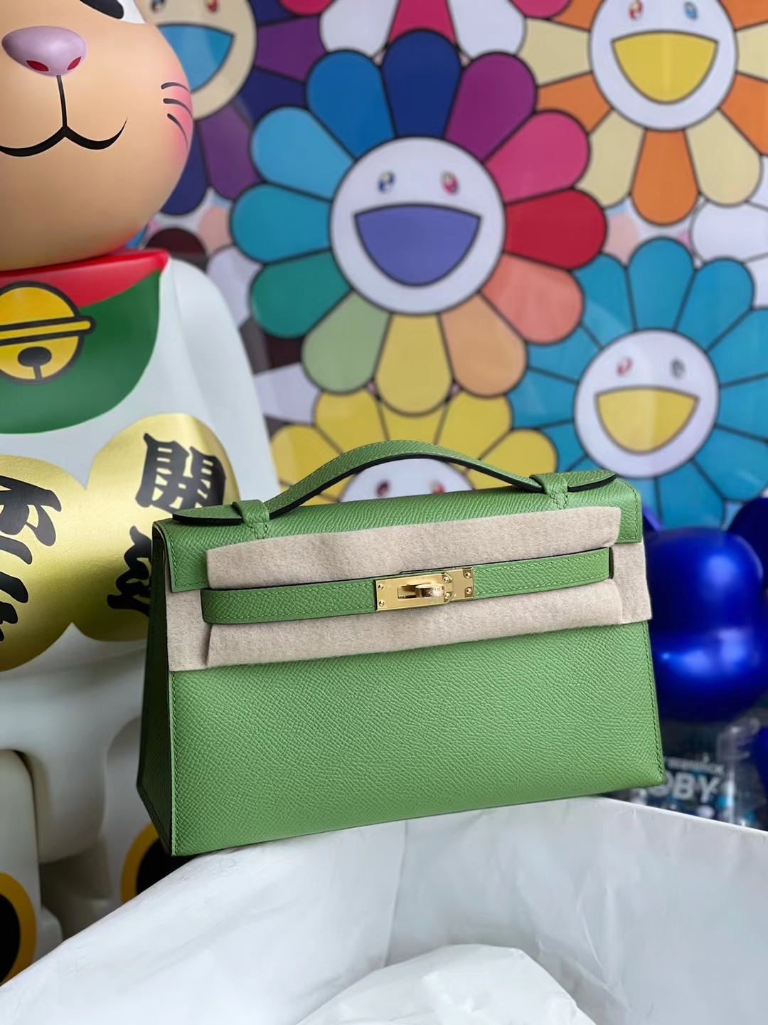 Hermès（爱马仕）Mini Kelly Pochette Epsom i3 牛油果绿 金扣 22cm