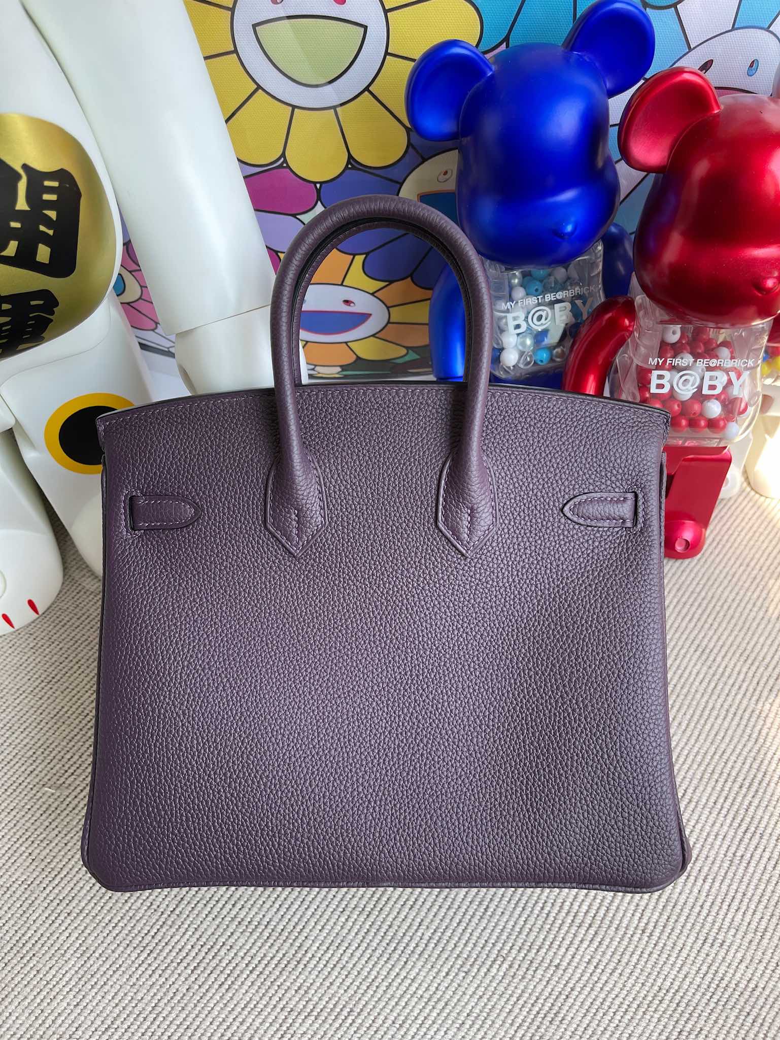 Hermès（爱马仕）Birkin 铂金包 原厂小牛皮 togo 葡萄紫 玫瑰金扣 Rose gold 25cm 顶级手缝