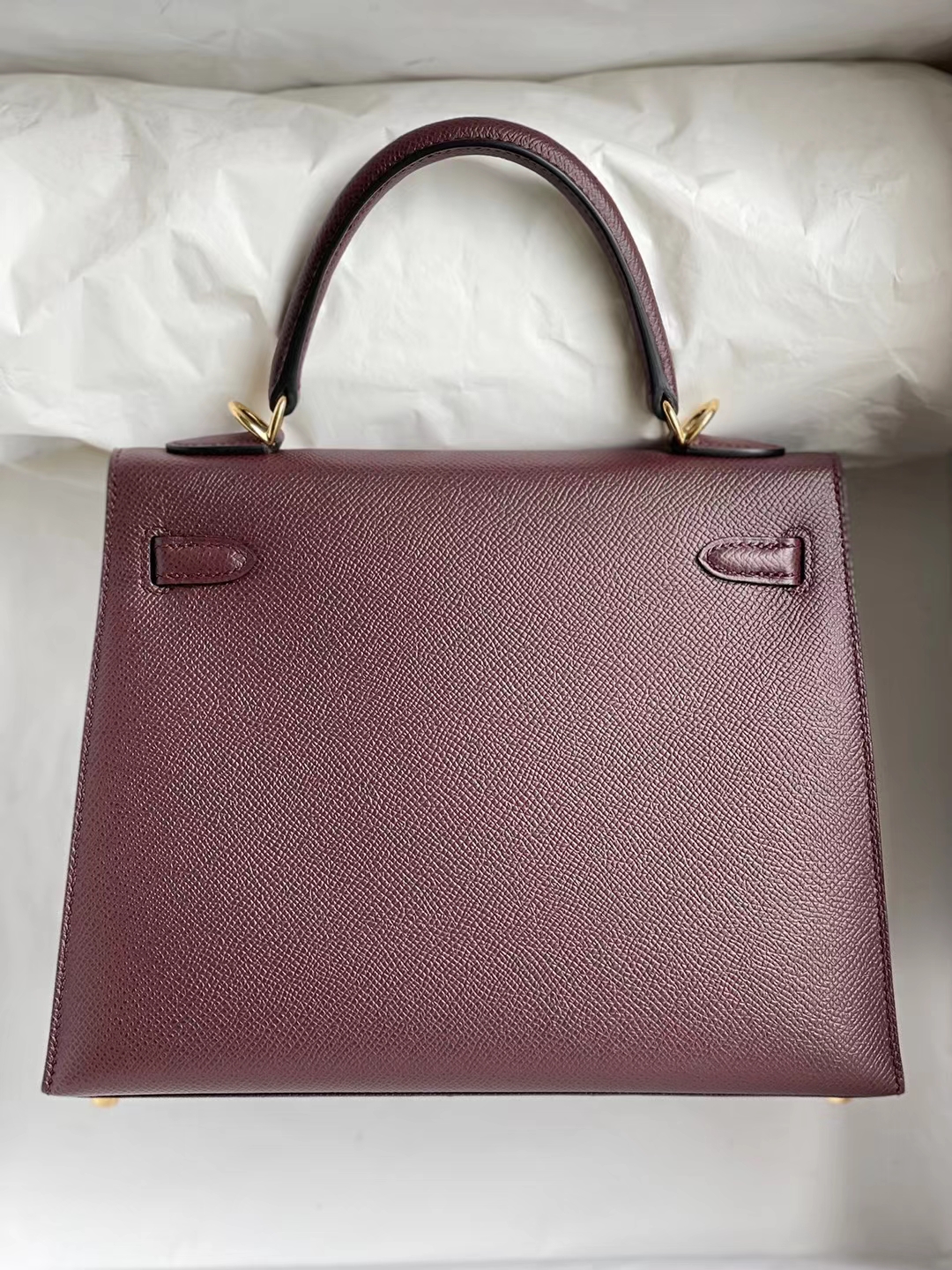 Hermès（爱马仕）Kelly 凯莉包 Epsom 掌纹皮 0D 马鞍红 金扣 25cm