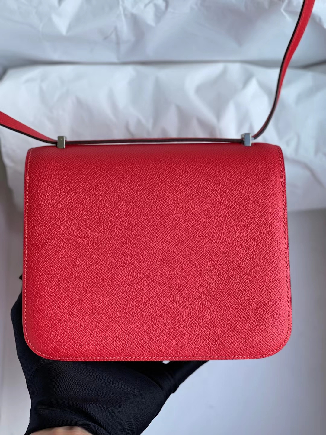 Hermès（爱马仕）Constance 康斯坦斯 Epsom S3 心红色 珐琅扣 19cm 顶级工艺 全手工缝制