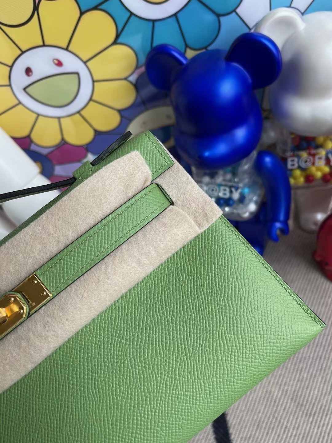 Hermès(爱马仕)Mini Kelly Pochette Epsom i3 牛油果绿 金扣 22cm-拉尔森鳄鱼皮具定制 - 爱马仕包包官网 Hermès(爱马仕)Mini Kelly Pochette Epsom i3 牛油果绿 金扣 22cm