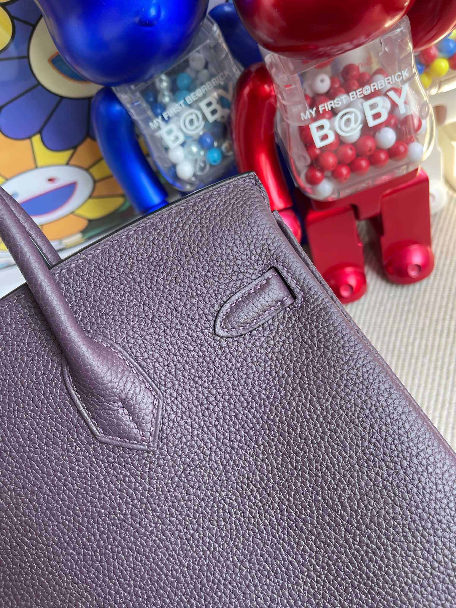 Hermès（爱马仕）Birkin 铂金包 原厂小牛皮 togo 葡萄紫 玫瑰金扣 Rose gold 25cm 顶级手缝