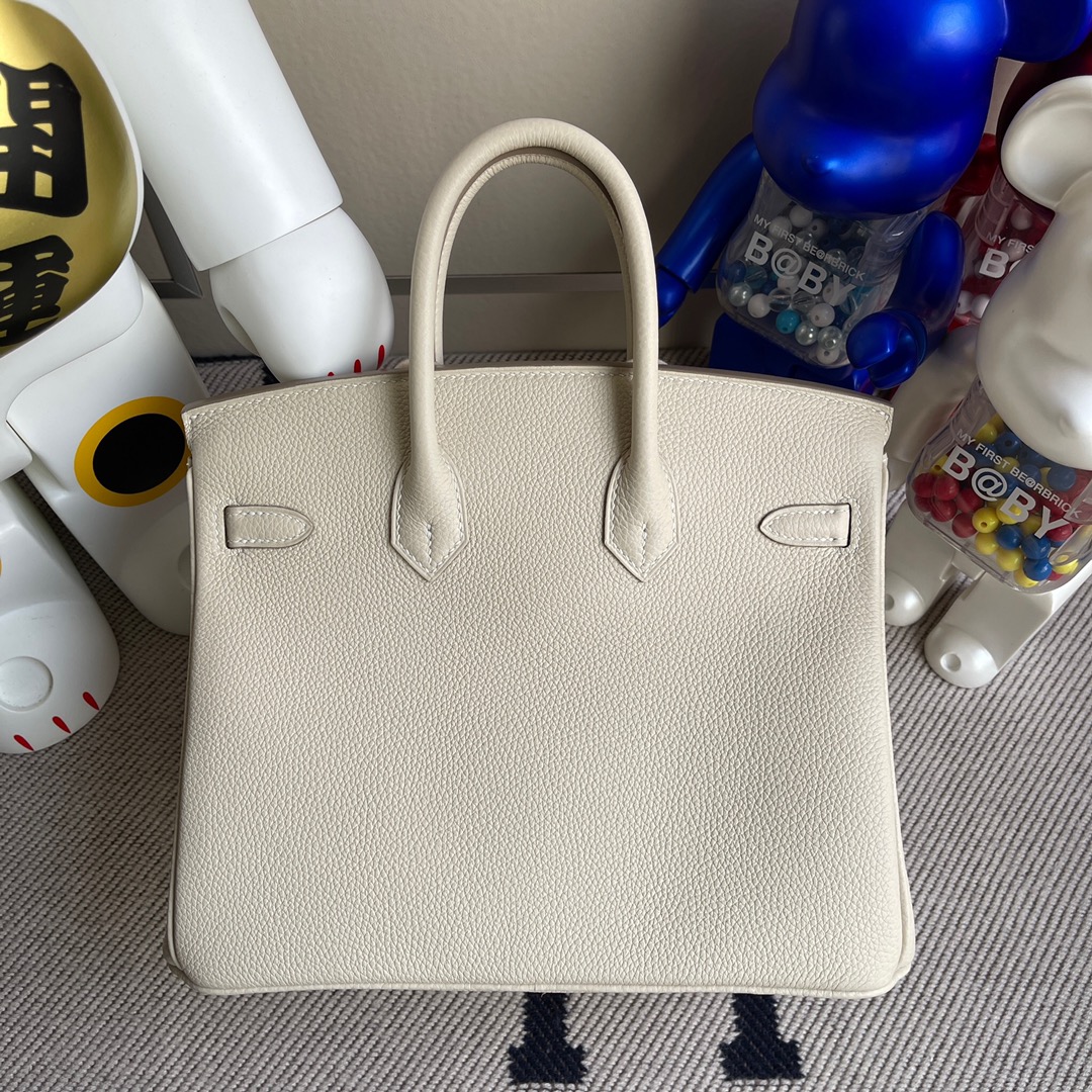 Hermès（爱马仕）Birkin 铂金包 原厂小牛皮 ck10 奶昔白 craie 金扣 25cm 顶级手缝 现货