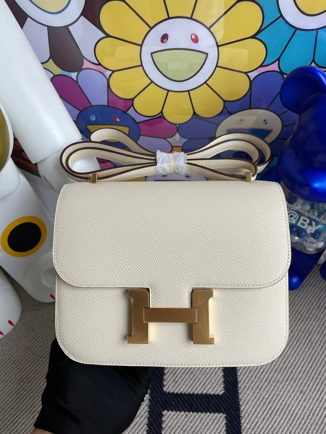 Hermès（爱马仕）Constance 空姐包 Epsom i2 奶油白 金扣 19cm