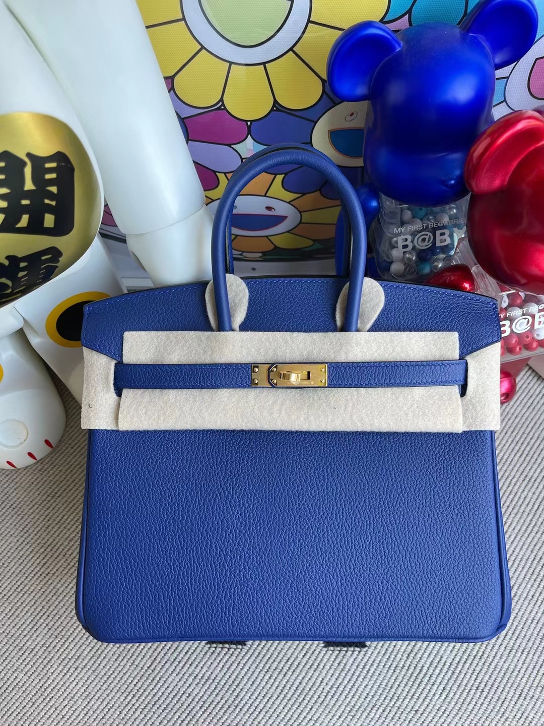 Hermès（爱马仕）Birkin 铂金包 togo 7T 电光蓝 金扣 25cm