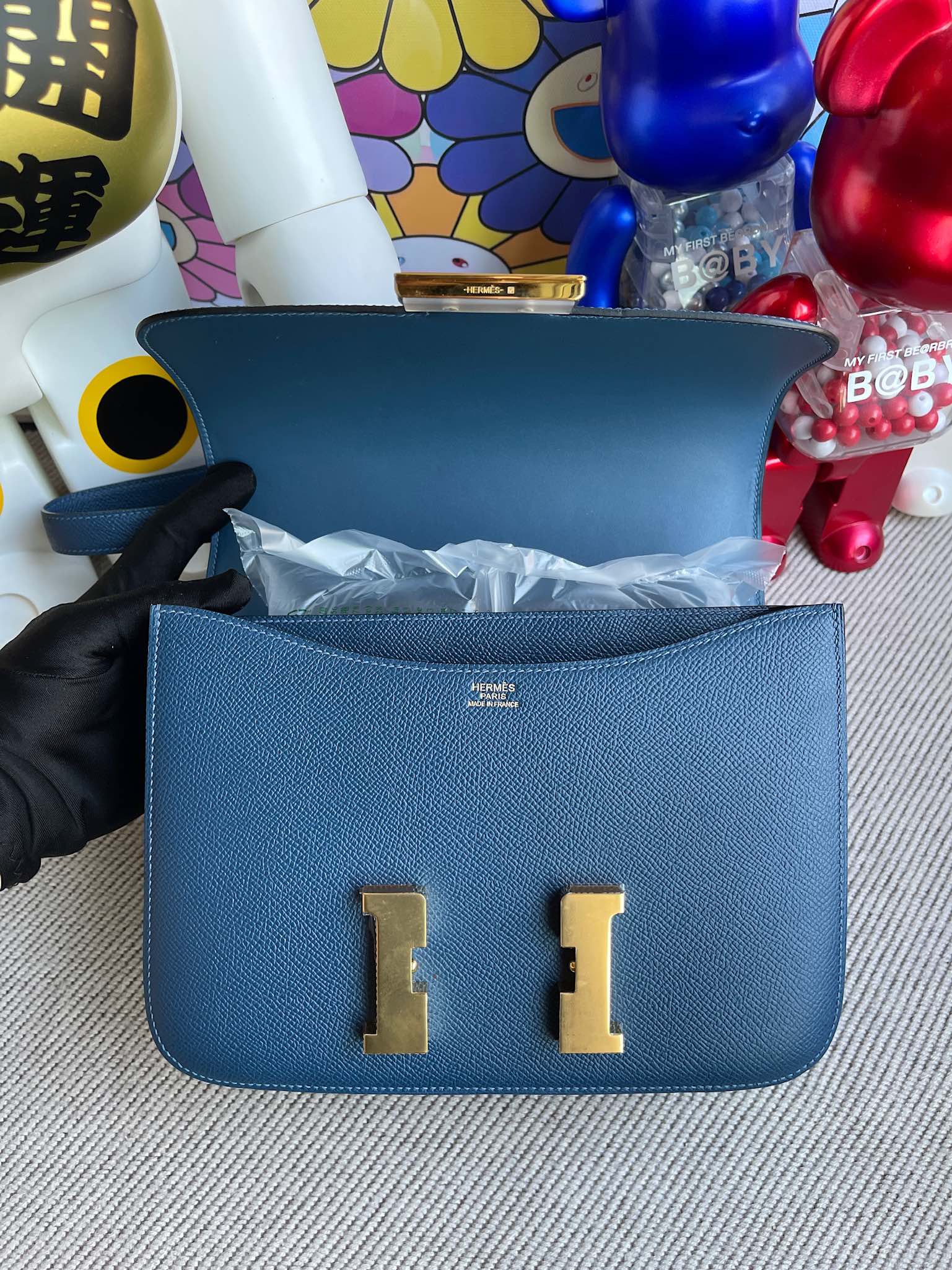 Hermès(爱马仕)Constance 康斯坦斯 Epsom 原厂掌纹皮 S4 深邃蓝 deep blue 金扣 18cm 顶级手缝-拉尔森鳄鱼皮具定制 - 爱马仕包包官网 Hermès(爱马仕)Constance 康斯坦斯 Epsom 原厂掌纹皮 S4 深邃蓝 deep blue 金扣 18cm 顶级手缝