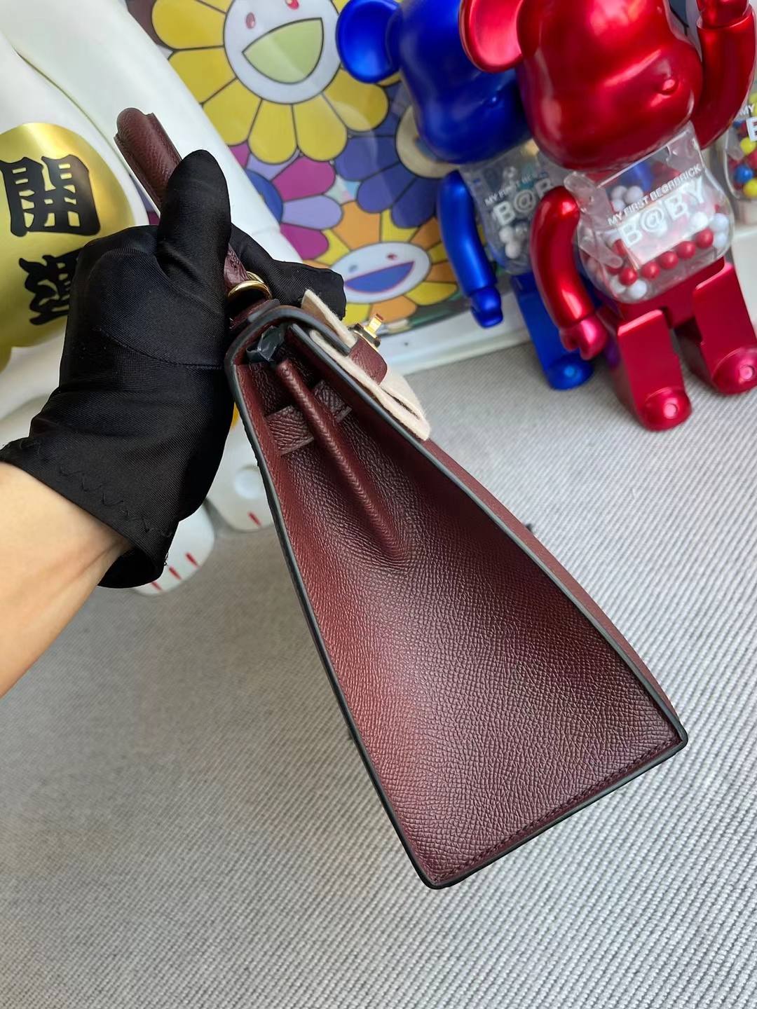 Hermès（爱马仕）Kelly 凯莉包 Epsom Ck57 波尔多酒红 金扣 25cm