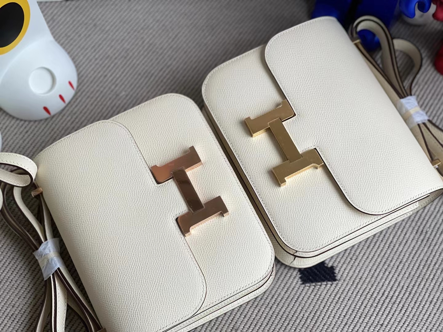 Hermès（爱马仕）Constance 空姐包 Epsom i2 奶油白 金扣 19cm