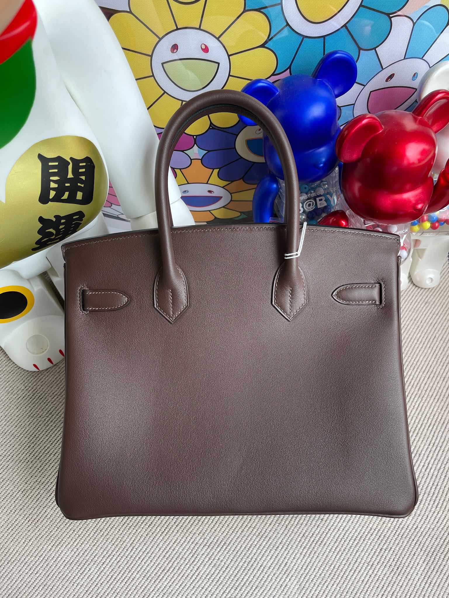 Hermès（爱马仕）Birkin 铂金包 Swift 巧克力色 银扣 30cm 顶级手缝