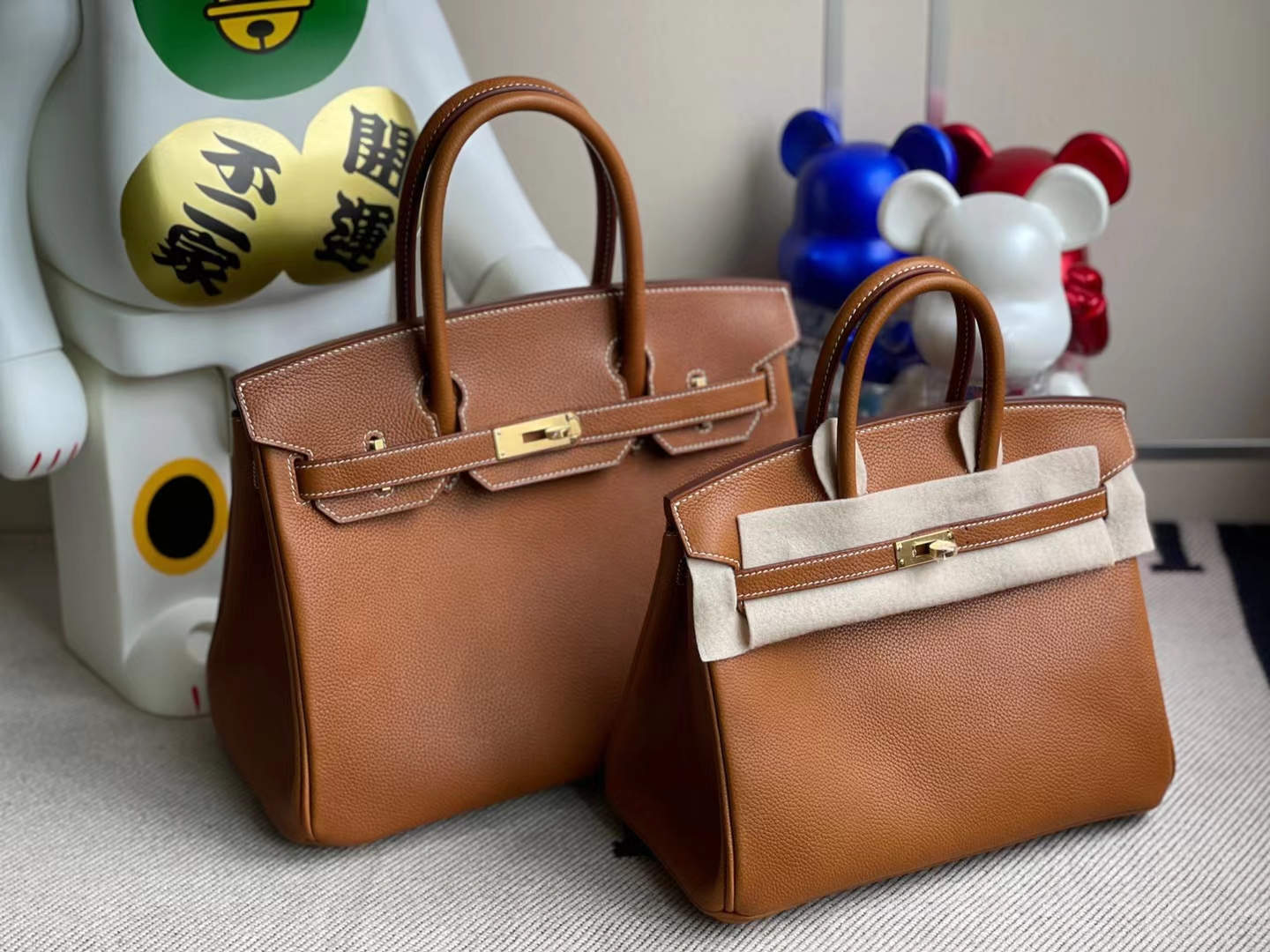 Hermès（爱马仕）Birkin 铂金包 颗粒马鞍皮 Cc34 原始色 金扣 30cm 顶级工艺 全手工缝制