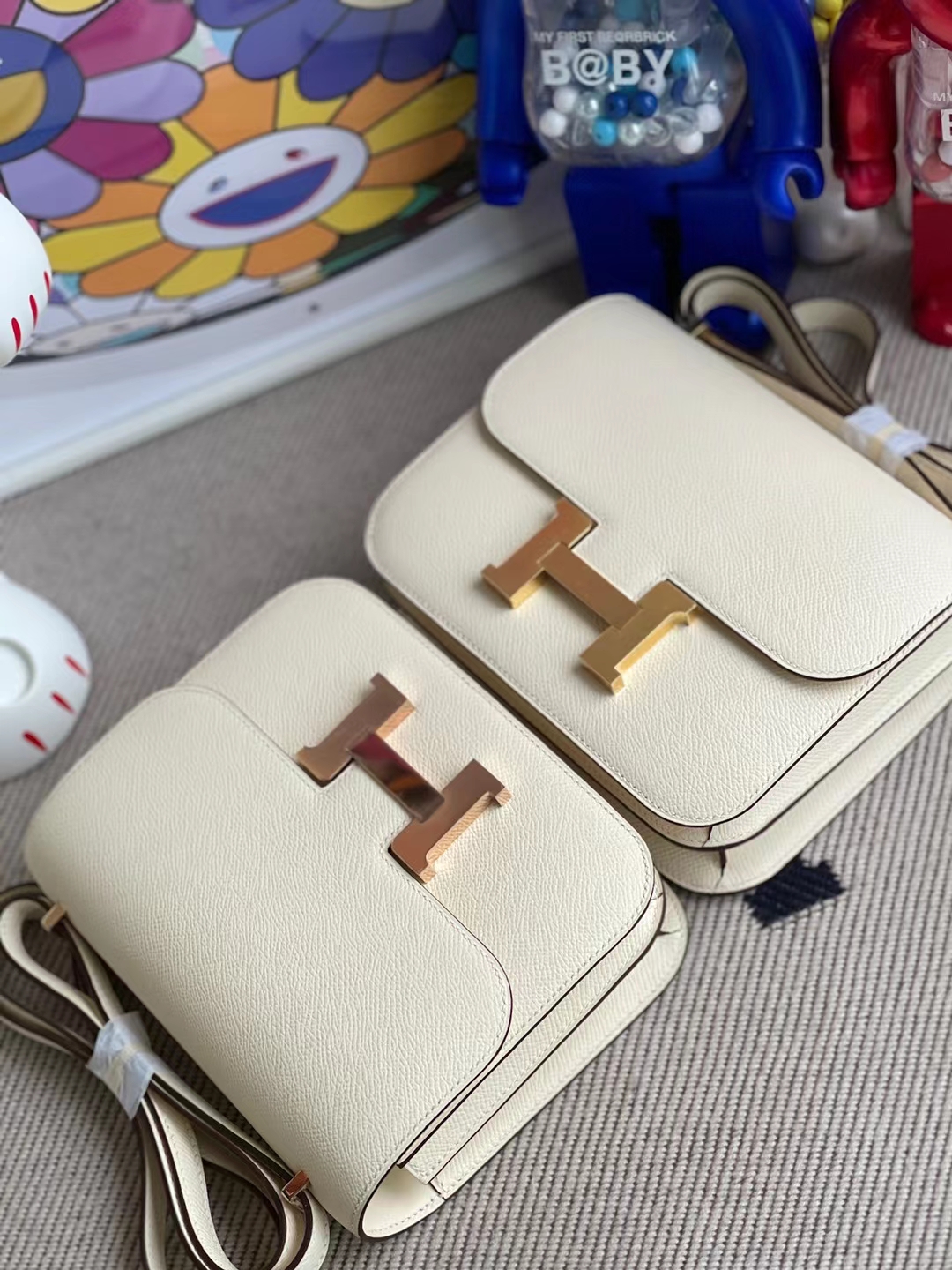 Hermès（爱马仕）Constance 空姐包 Epsom i2 奶油白 金扣 19cm