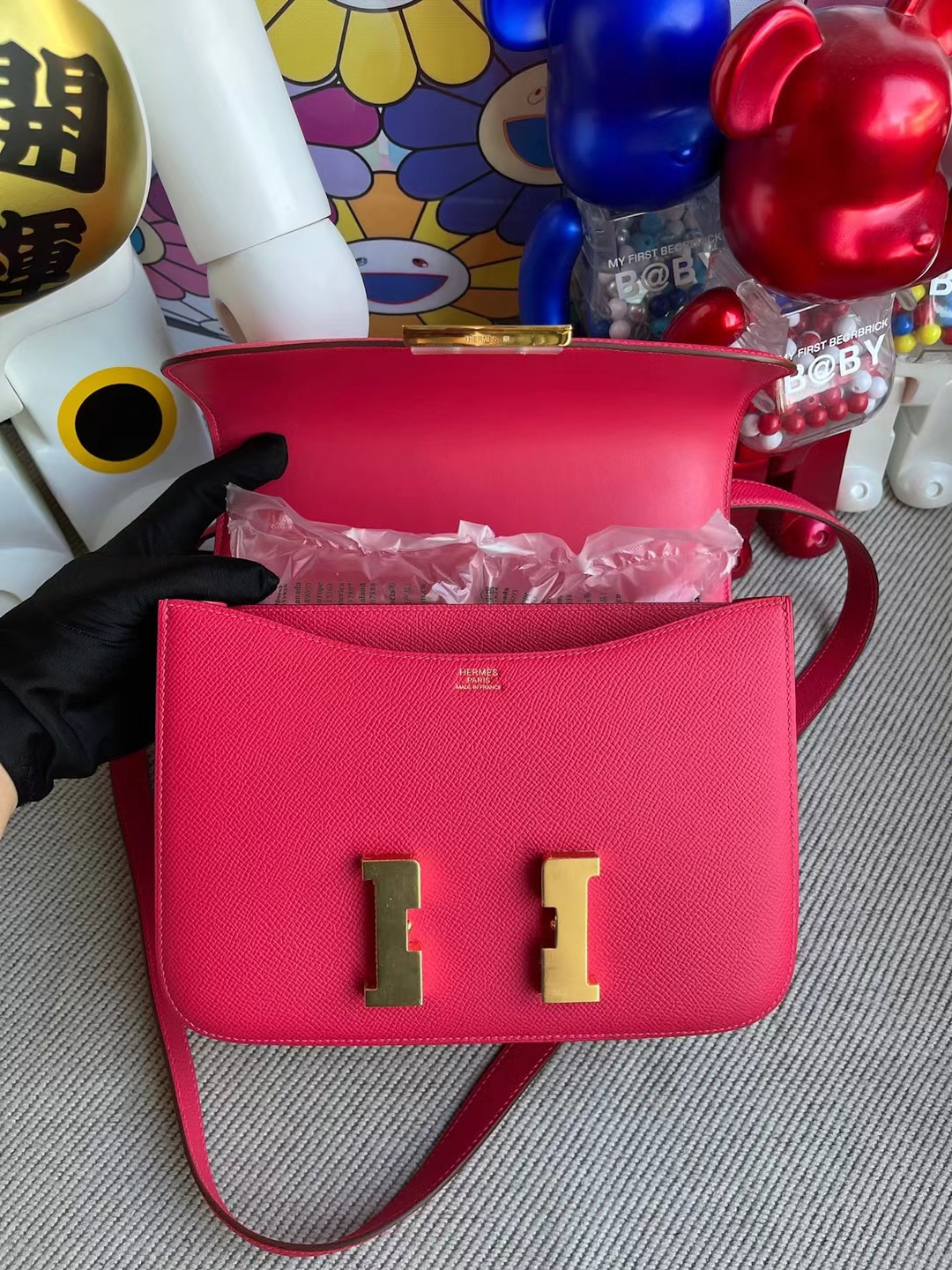 Hermès（爱马仕）Constance 康斯坦斯 Epsom i6 极致粉 金扣 24cm 顶级工艺 全手工缝制