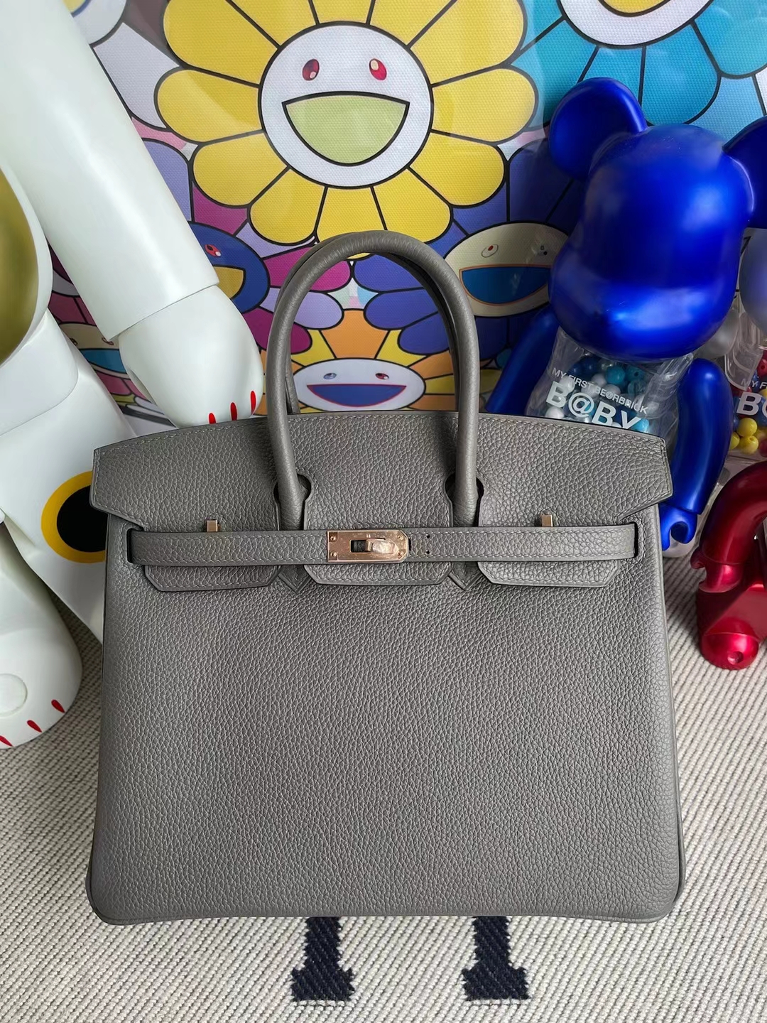 Hermès(爱马仕)Birkin 铂金包 Togo 8F 锡器灰 玫瑰金扣 rose gold hardware 25cm 全手工缝制-拉尔森鳄鱼皮具定制 - 爱马仕包包官网 Hermès(爱马仕)Birkin 铂金包 Togo 8F 锡器灰 玫瑰金扣 rose gold hardware 25cm 全手工缝制