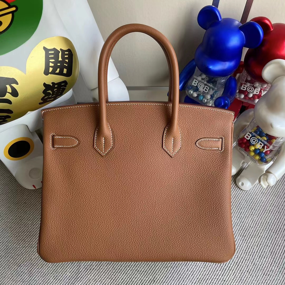 Hermès（爱马仕）Birkin 铂金包 Togo Ck37 金棕色 金扣 30cm 顶级工艺 全手工缝制 stock